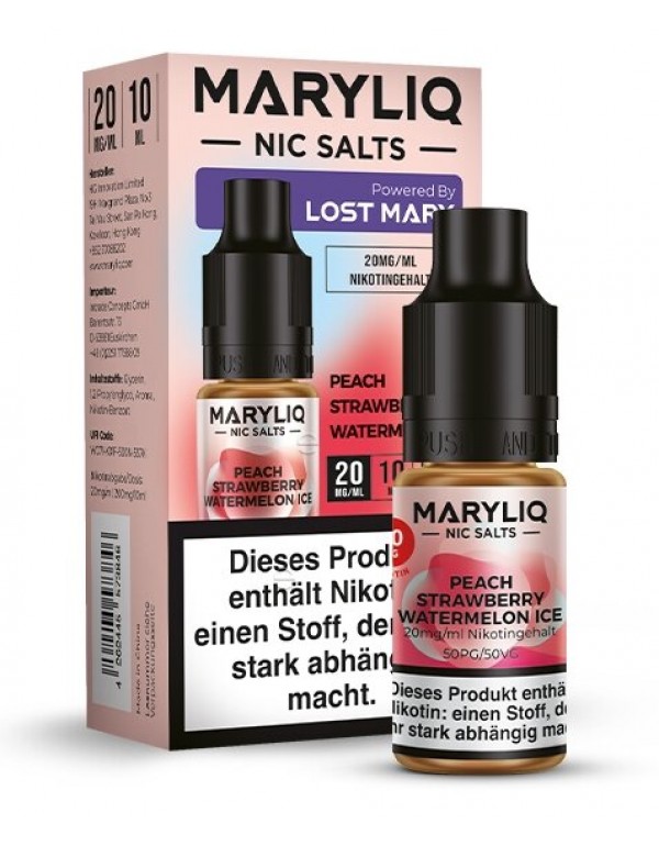 Peach Strawberry Watermelon Ice Nikotinsalz Liquid 10ml Maryliq