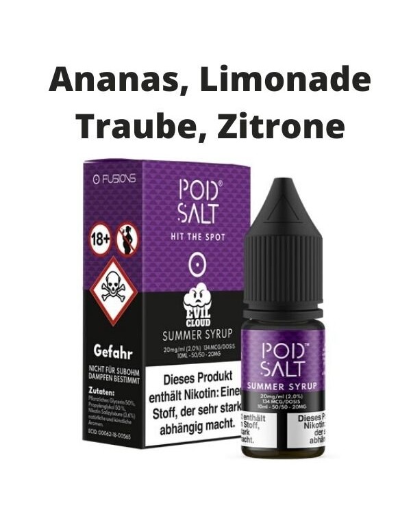 Summer Syrup Nikotinsalz Liquid 10ml Pod Salt