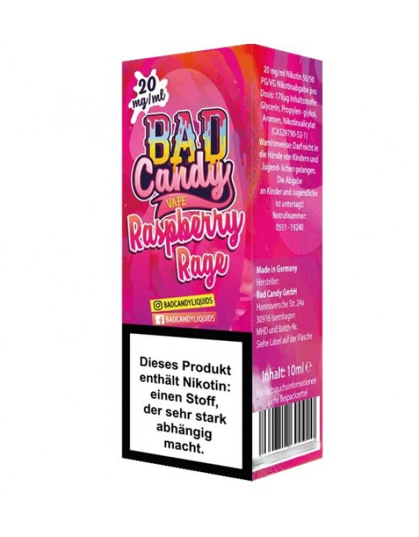 Raspberry Rage Nikotin Salz 20mg 10ml Bad Candy